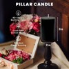 6 Pack 2x3 inch Pillar Candles, Black Unscented Votive Candle