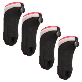 Sword &Shield sports Golf Hybrid Club Head Covers Set of 4 with Interchangeable No. Tag UT Cover (Red)