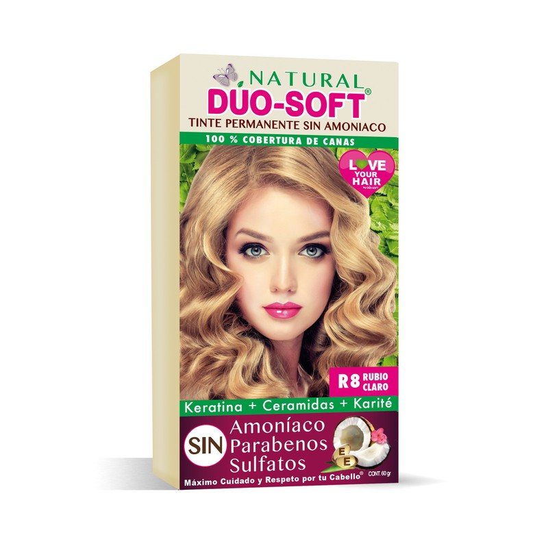 Tinte Capilar Sin Amoniaco Natural Duo-Soft (R8 Rubio Claro)