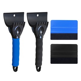 2Pcs Car Ice Scrapers And 2Pcs Car Scrapers, Winter Snow Removal Tools, Anti-Ski Shovels, Car Tool Accessories