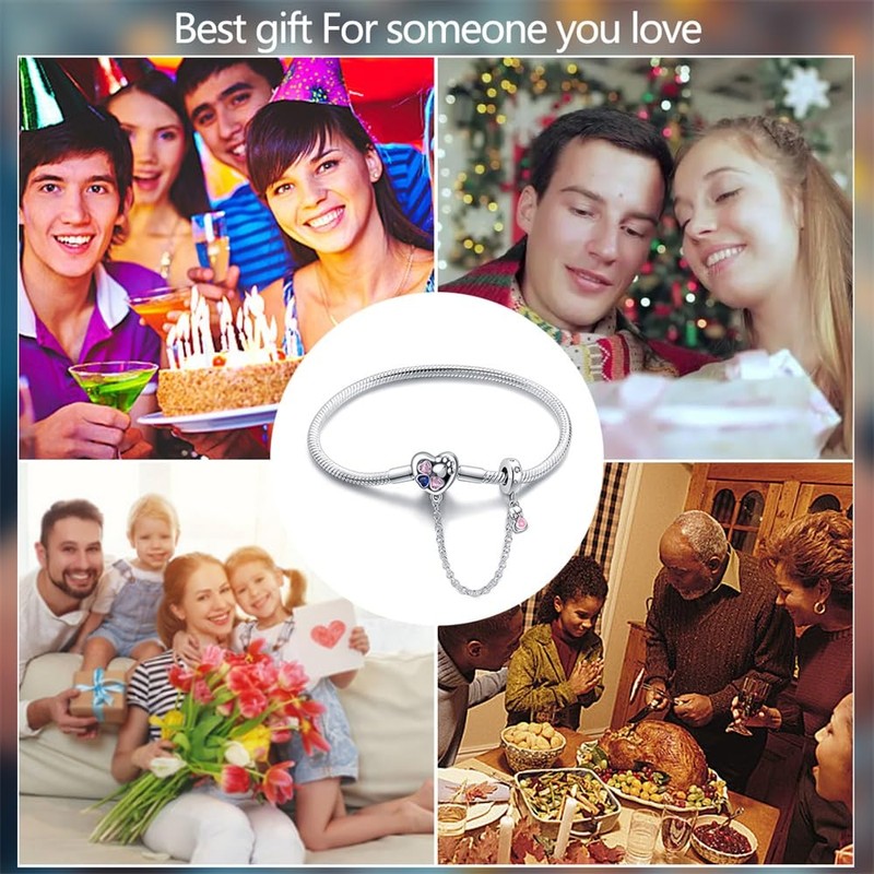 LONGLUCK Women's 925 Silver Snake Chain Dragonfly and Four Leaf