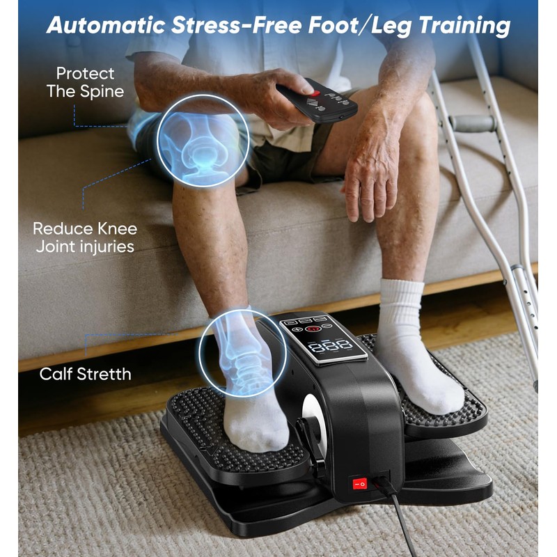 HOMGIM Under Desk Elliptical Machine - Quiet Motorized Leg Exerciser