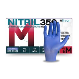 ALTRUAN Nitril350 Disposable Gloves, Dark Blue, Pack of 100 Nitrile Gloves, Powder-Free, Disposable Rubber Gloves, Protective Gloves, Nitrile in S, M, L, XL (M)