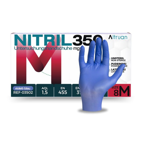 ALTRUAN Nitril350 Disposable Gloves, Dark Blue, Pack of 100 Nitrile