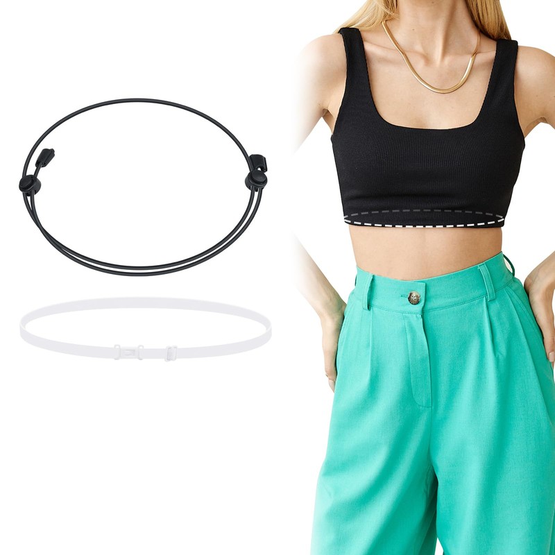 Pankousa 2PCS Adjustable Shirt Tuck Band Women,Stretchy & Invisible Shirt