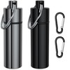 Small Pill Box,(2 Pack+2*Carabiner Clips) Keychain Pill Holder Portable Mini