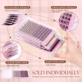 Spider Lash Clusters Layer Lock 10-16mm False Eyelashes Wispy Natural Clusters Eyelash Extensions DIY Eyelash Individual Lashes for Professional Look (Spider)
