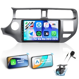 4+64G Android 13 Car Stereo for Kia Rio 2012-2014 with Wireless Carplay, 9'' Touchscreen Car Radio with WiFi Mirror Link GPS Bluetooth FM RDS Radio DSP EQ SWC+AHD Backup Camera