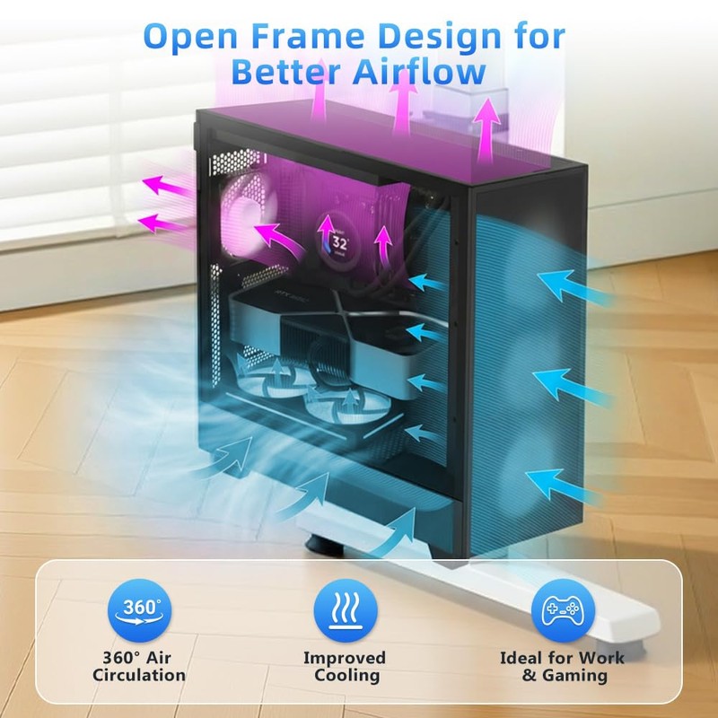 OUTFINE Under Desk PC Mount for Standing Desk, Clamp-On CPU