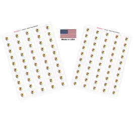 Made in USA! 100 Illinois 1.5" x 1" Self Adhesive State Flag Stickers, Two Sheets of 50, 100 Illinois Sticker Flags Total