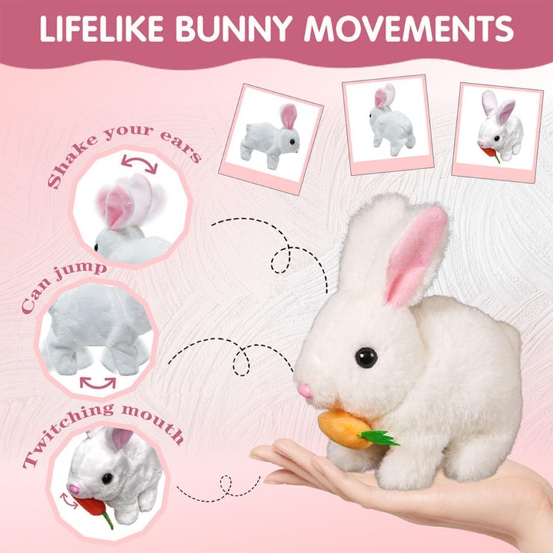 Easter Bunny Toy,Hopping Bunny Toy,Hopping Rabbit Plush Bunny Toy, Walks,