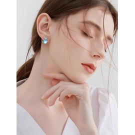 Seiyang Cat Stud Earrings Moonstone Earrings S925 Sterling Silver Jewelry Gifts for Women Girls