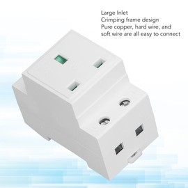 Yunir DIN Rail Socket, Built in Protective Contact Earthing Contact Outlet, Fire Proof Nylon Casing Easy Installation, for Distribution Panel (UK AC250V 13A)