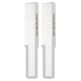 Allegro Combs 9000 Clipper Blending Cutting Wide Teeth Hair Comb For Fading Barbers Hairstylist Men Women Shower Comb Shampoo Styling 2 Piece (White)