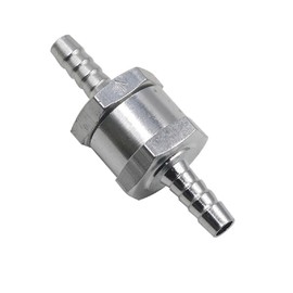 ExcInter One Way Aluminium Fuel Non Return Check Valve Alloy for Petrol Diesel Oil Water Chrome Car Auto Carburettor Low Pressure Systems Hose