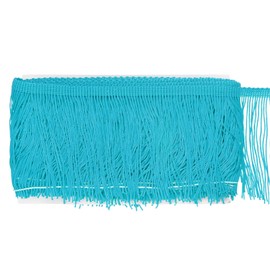 M METERXITY Chainette Fringe Trim, 5 Yards of 4" Polyester Braid Tassel Trim for DIY Crafts/Latin Dress/Lamp Shade Decoration/Wedding Dress/Sewing/Clothing Fringe Thread Yarn [Lake Blue]