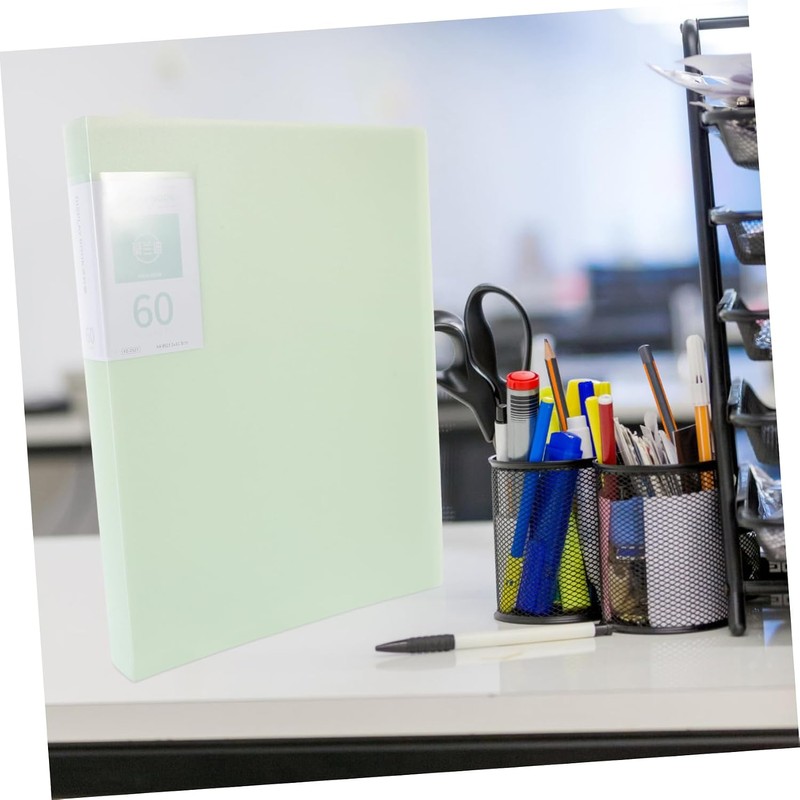 Carpeta de Archivos A4 Transparente 60 Hojas, Plástico Verde