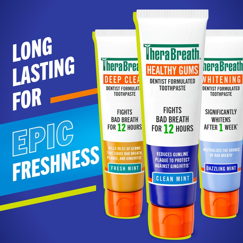 TheraBreath Healthy Gums Toothpaste, Fights Bad Breath for 12 Hours,