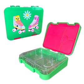 My Family Kid-Friendly Easy Clean Bento Lunchbox - Leakproof, Durable, BPA-Free - Fits Cooler Bag - Dishwasher Safe, Skate