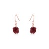 Ruby Raw Nugget Earrings in 14k Rose Gold Fill