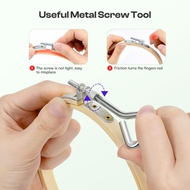 Caydo 3 Pieces Embroidery Hoops with Metal Screw Tool, 8 Inch to 12 Inch Bamboo Embroidery Hoop Set for Embroidery and Sewing, Large Cross Stitch Hoop for Home Crafts and Ornaments