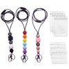 BUPOGAKE Retractable Lanyard Set with ID Holders – Elegant Beaded Lanyards for Women & Teachers, Superior Retractable Key Chain, Badge Holder, ID Badge Lanyard – Set of 3