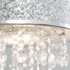 Modern Silver Glitter Cylinder Ceiling Pendant Light Shade with Clear