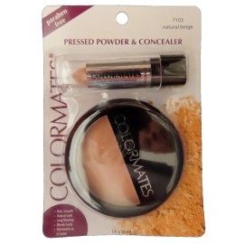 Colormates Pressed Powder & Concealer  paraben free #7103 Natural Beige  NEW