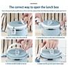 1 Pc Lunch Box Portable Stainless Steel Blue Thermal Insulated