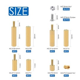 iUniker 134 Pcs for Raspberry Pi Standoffs M2.5 Spacers Screws Nut Brass Standoff Screws Kit with Box for Raspberry Pi, Pi 5, PCB Boards, M.2 NVMe Ssd PCIe Board Kit