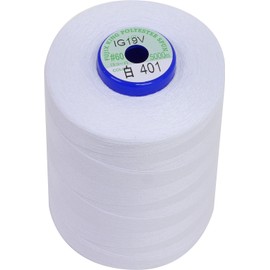 FUJIX King Spun Sewing Thread #60, 166.3 ft (5,000 m) Roll, Col.401 White