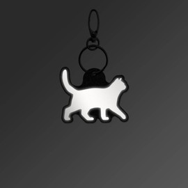 Reflexy Cat in Side Profile Reflector Pendant - Recycled Felt Pedestrian Reflector Reflector Pendant Cat Kitten Pet House Cat Animal Rental Kitty