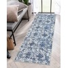 Lahome Moroccan Floral Washable Hallway Runner Rug, 2x6 Blue Kitchen