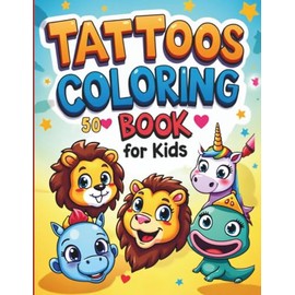50 Tattoo Coloring Book for Kids: Fun and Cute Head-Only Designs to Color, Perfect for Ages 4–8