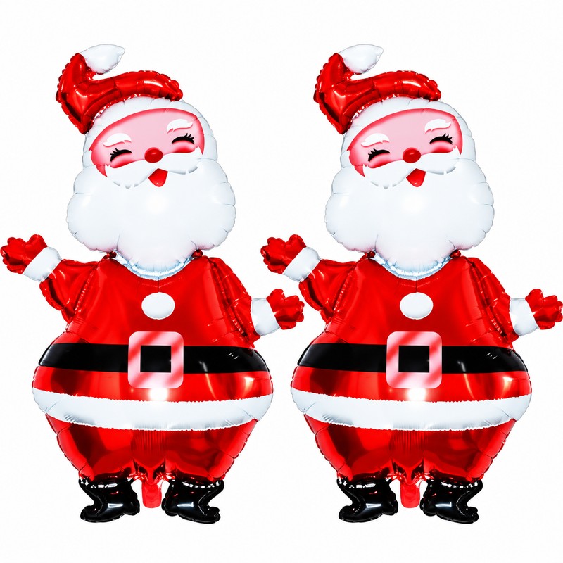 Large Santa Claus Foil Balloons for Christmas Decorating – 2-Pack