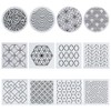 FREEBLOSS 12Pcs 6 * 6/5.5 * 5.5inch Plastic Sashiko Stencils,