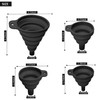 Set of 4 Silicone Collapsible Kitchen Funnel - X-Small to