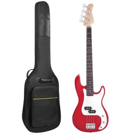 HOHIYO Bass Guitar Bag 7mm Padding Waterproof Electric Bass Case, Soft Guitar Case Electric Bass Gig Bag Backpack with Neck Strap and Pockets (Bass Bag-Yellow Line)