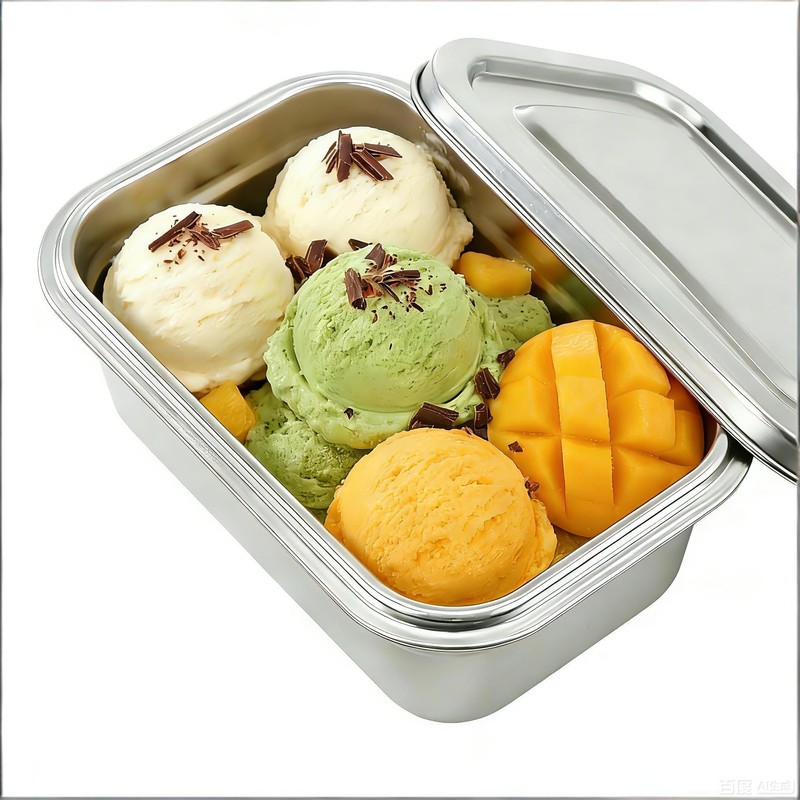 Stainless Steel Ice Cream Containers with Airtight Lids,1.2 Quarts