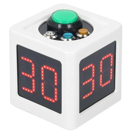 Cube Timer 1.4in 4 Sided Digital Shot Countdown Stopwatch for Private Poker Chess Casinos White