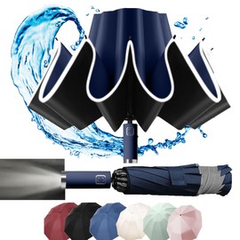 Travel Umbrella, Compact, Windproof, Reverse folding design, Increase and thicken the umbrella surface, Large Auto Open/Close, Sturdy Portable and Lightweight for Easy Carry, Men and Women