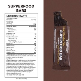 Paleovalley Superfood Bars – Dark Chocolate Chip– 10 Pack – 9g Protein per Bar – Gluten-Free, Grain-Free, Paleo, Non-GMO – On-the-Go Snack
