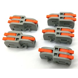 MTUERANC Wire Connectors, Compact Lever Wire Nuts Connectors Wire Terminals 1 in 2 Out for Quick Connect 28-12 AWG (1 in 2 Out)