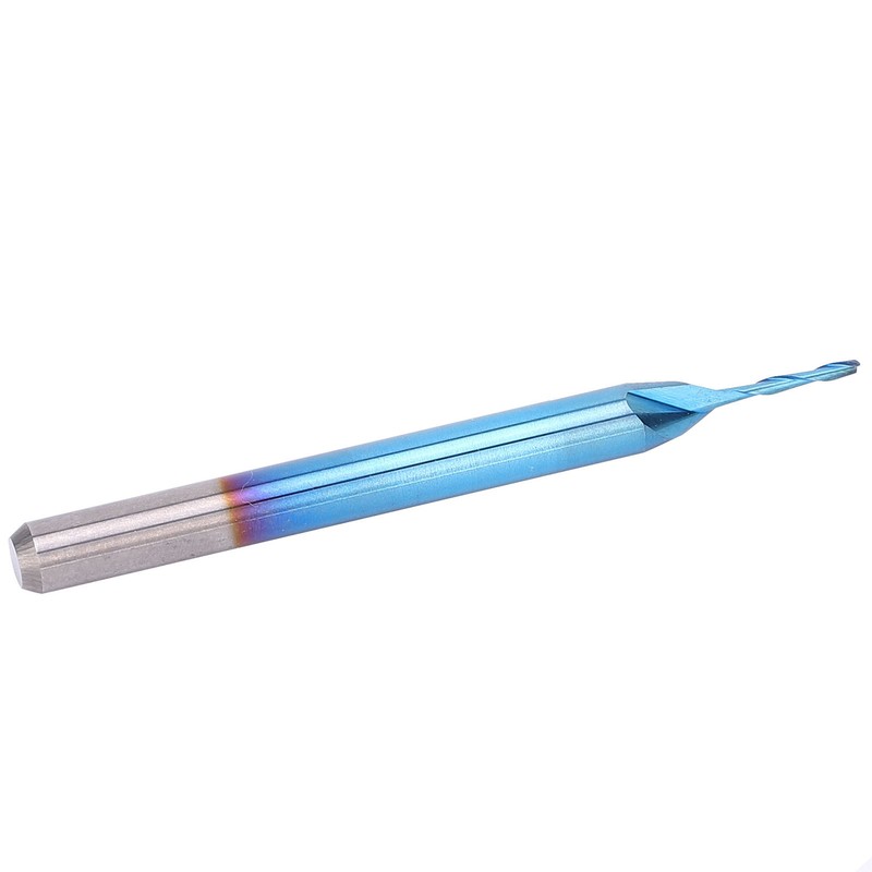 10Pcs 2‑Flute Router Bit Blue Coated Spiral Ball End Mill