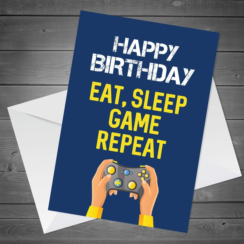 RED OCEAN Gamer Birthday Card For Son Brother Grandson Novelty