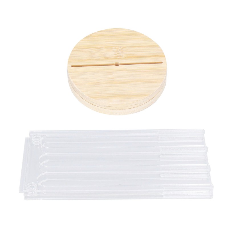 Coffee Capsule Holder Acrylic Bamboo Wood 48 Holes Rotatable Pod