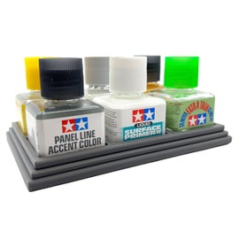 Jeff Did It! 40ml Square Bottle Glue Cement Holder Holds 6 Bottles Compatible with Tamiya Cement, Panel Liner and other 40ml Square Bottles 87038 - Holder Only (Gray)