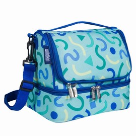 Wildkin Two Compartment Insulated Lunch Bag for Boys & Girls, Perfect Solution for Packing Hot or Cold Snacks for Kids' School and Travel, Ideal for Lunch Bag for Kids (Confetti Blue)