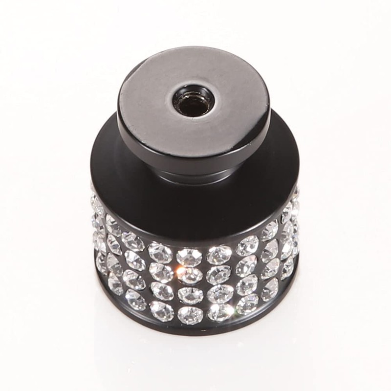 LANC Black Crystal Cabinet Knob Kitchen Knobs - Matte Black