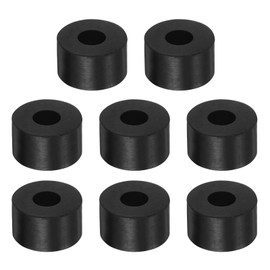 HARFINGTON 8pcs Rubber Spacer 1 Inch OD 0.4 Inch ID 0.6 Inch Thick Neoprene Round Anti Vibration Isolation Pads Isolator Rubber Washers Bushings for Home Cars Boat Accessories, Black